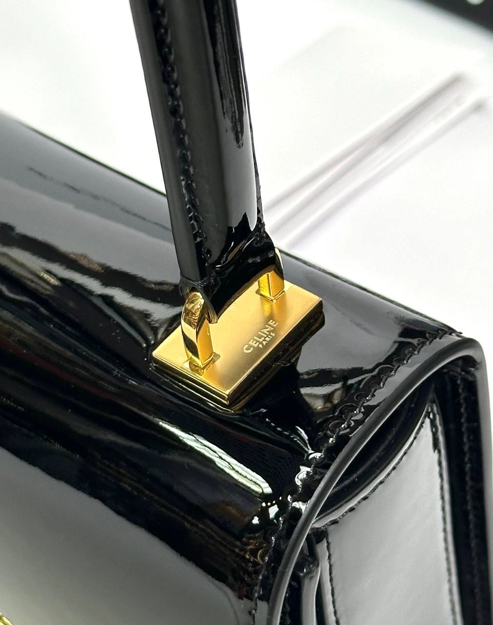 Celine teen Garance bag in patent Calfskin black - Image 6