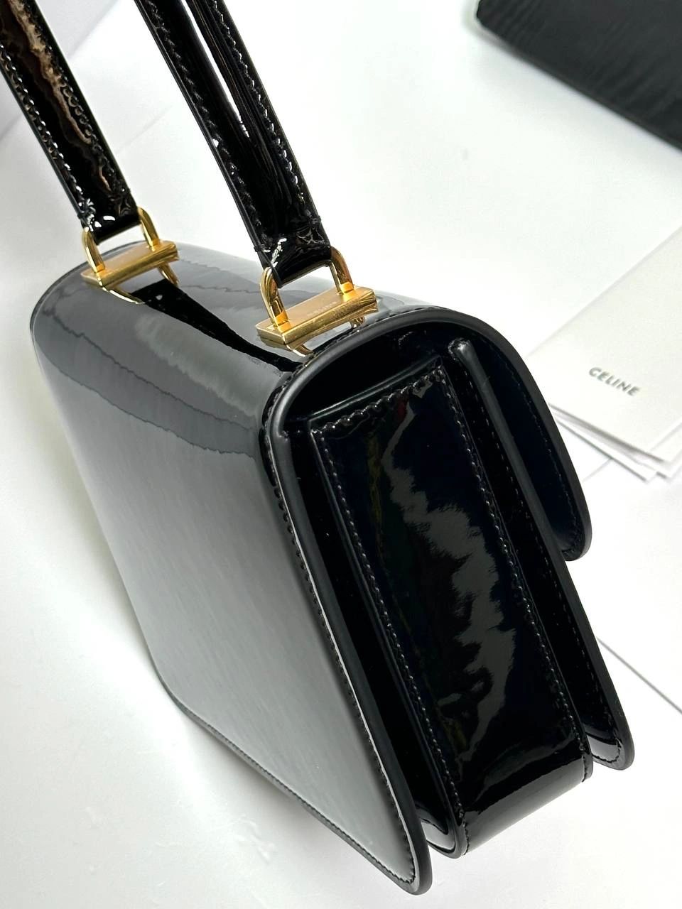 Celine teen Garance bag in patent Calfskin black - Image 4