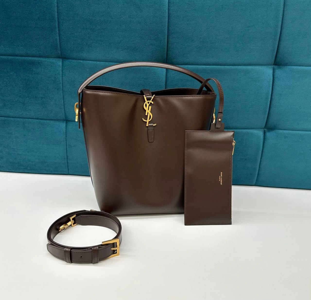 Saint Laurent LE 37 IN SHINY LEATHER ARABICA - Image 8