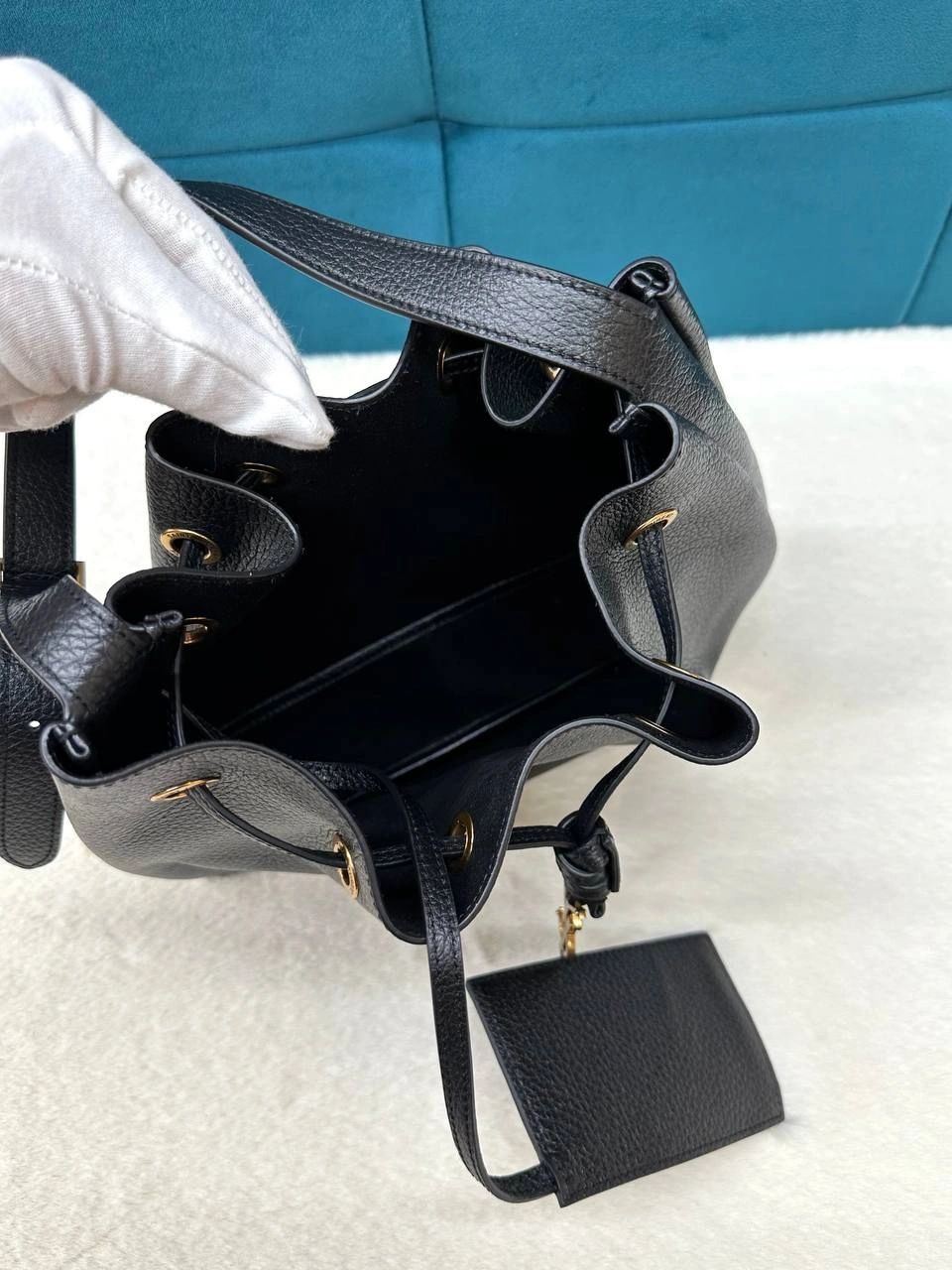 Saint Laurent Paris VII small Hobo IN GRAINED LEATHER black - Image 7