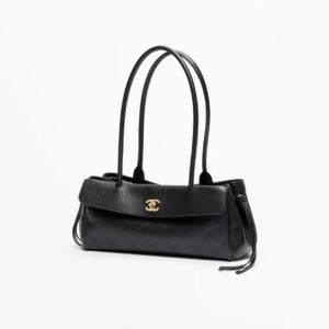Chanel Small Shopping Bag Grained Calfskin & Gold-Tone Metal Black
