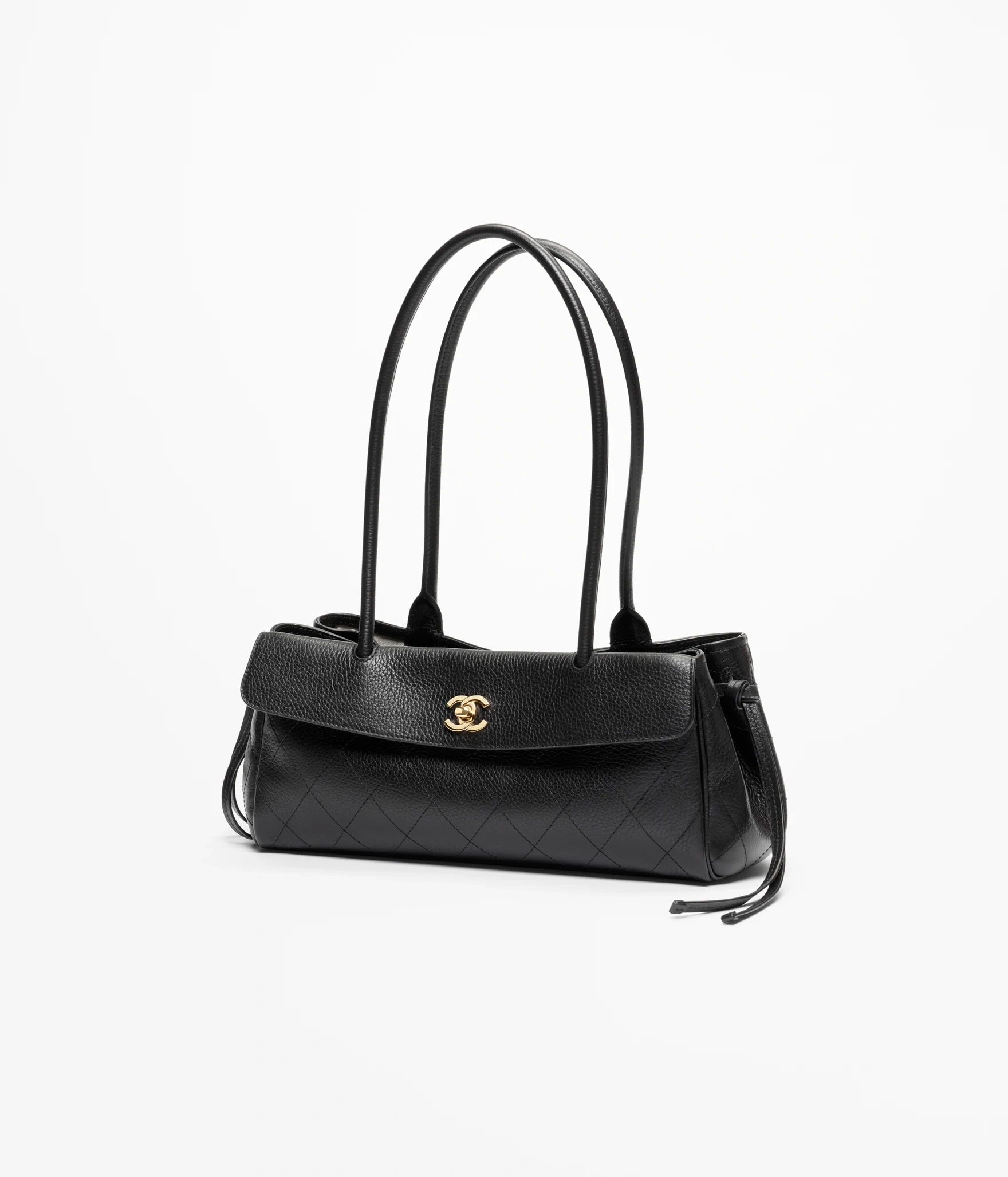 Chanel Small Shopping Bag Grained Calfskin & Gold-Tone Metal Black
