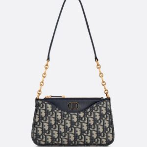 DIOR 30 Montaigne Hobo Avenue Mini Bag Blue Oblique