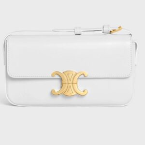 Celine Shoulder Bag Claude in shiny Calfskin white