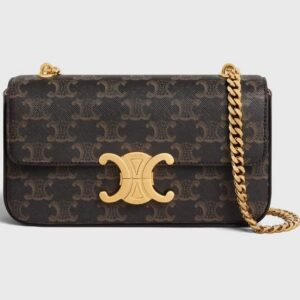 Celine Shoulder Bag Claude in shiny Calfskin Brown