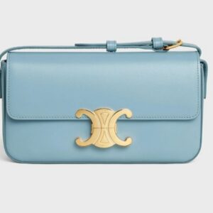 Celine Shoulder Bag Claude in Shiny Calfskin Blue
