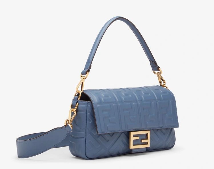 FENDI Baguette blue nappa leather bag - Image 3