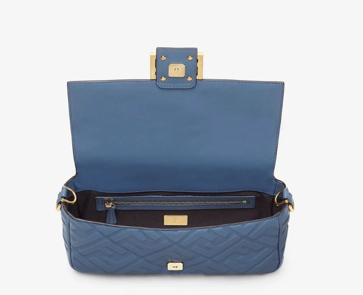 FENDI Baguette blue nappa leather bag - Image 4