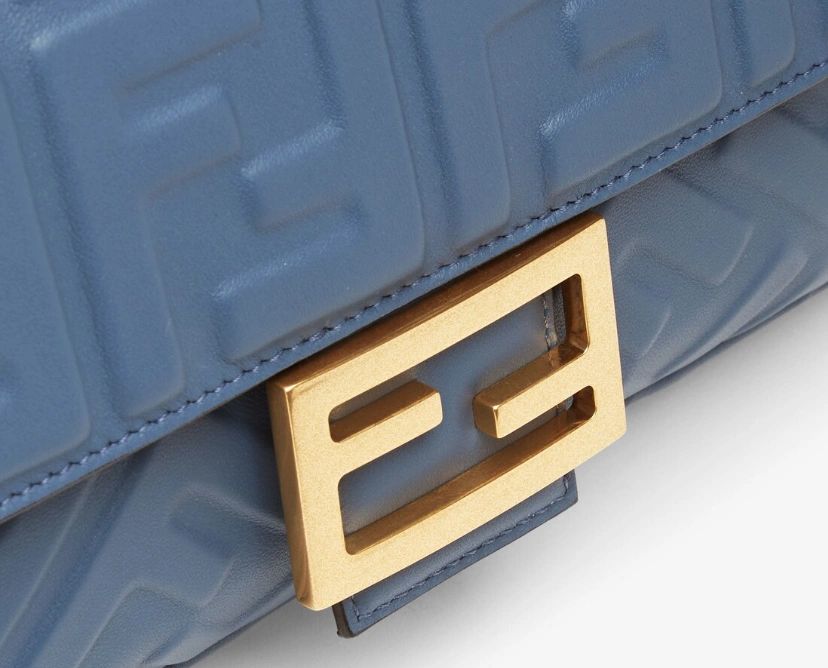 FENDI Baguette blue nappa leather bag - Image 5