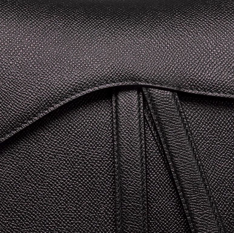 Dior Saddle Bag With Strap Black Grained Calfskin - Image 7