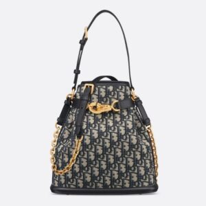 DIOR medium c'est dior bag Blue Oblique Jacquard