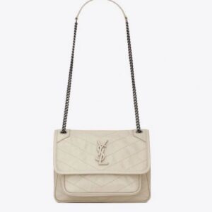 Saint Laurent Niki baby in vintage leather bag white