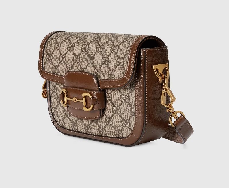 Gucci Horsebit 1955 Mini Bag Beige and ebony GG Supreme canvas - Image 2