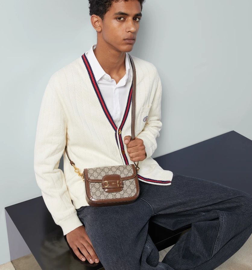 Gucci Horsebit 1955 Mini Bag Beige and ebony GG Supreme canvas - Image 7