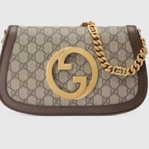 Gucci blondie shoulder bag Beige and ebony GG Supreme canvas