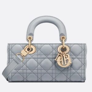 DIOR small lady D-JOY bag Ethereal Gray Cannage Lambskin