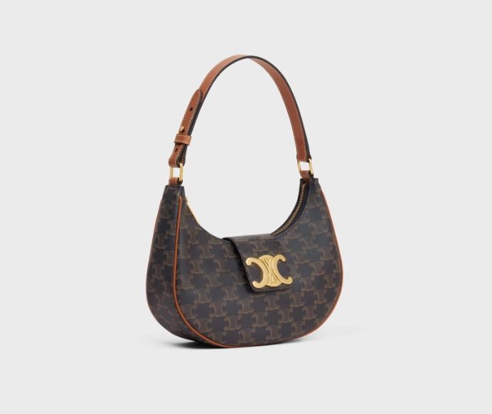 Celine MEDIUM AVA TRIOMPHE BAG IN TRIOMPHE CANVAS AND CALFSKIN TAN - Image 3