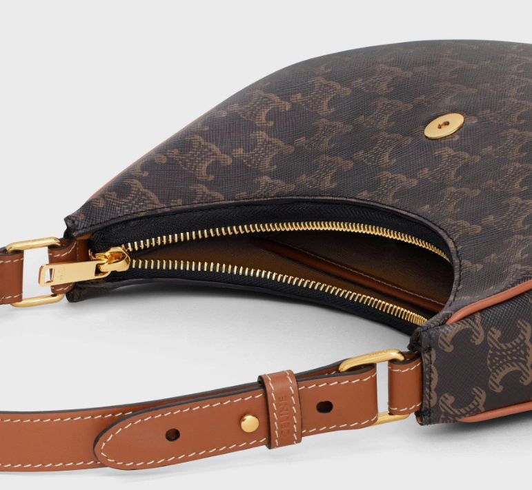 Celine MEDIUM AVA TRIOMPHE BAG IN TRIOMPHE CANVAS AND CALFSKIN TAN - Image 5