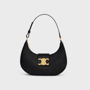 Celine medium Ava Triomphe Bag in smooth calfskin black