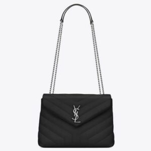 YSL Loulou Small in Quilted Leather black silver