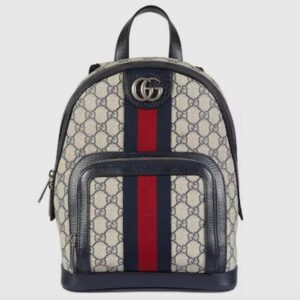 Gucci Ophidia GG Small Backpack Beige and blue