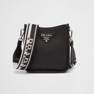 Prada Leather mini shoulder bag black
