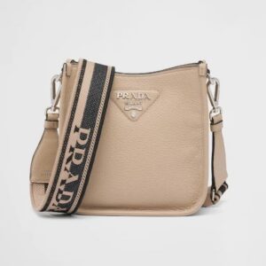 Prada Leather mini shoulder bag beige