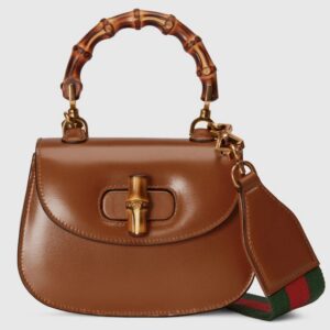 Gucci Bamboo 1947 Mini Top Handle Bag Brown leather