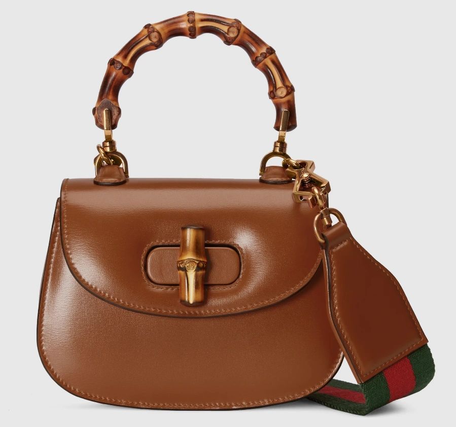 Gucci Bamboo 1947 Mini Top Handle Bag Brown leather