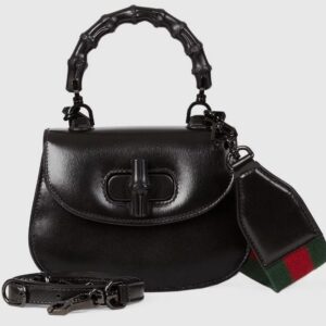 Gucci Bamboo 1947 Mini Top Handle Bag Black leather