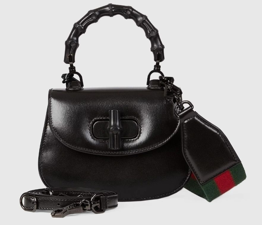 Gucci Bamboo 1947 Mini Top Handle Bag Black leather