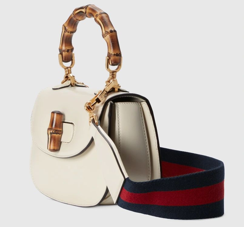 Gucci Bamboo 1947 mini top handle bag White leather - Image 2