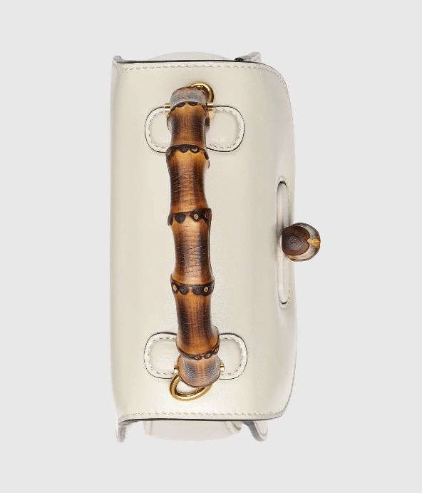 Gucci Bamboo 1947 mini top handle bag White leather - Image 5