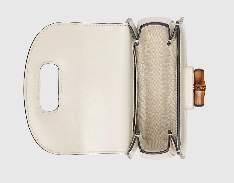 Gucci Bamboo 1947 mini top handle bag White leather - Image 3