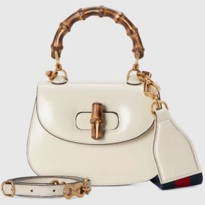 Gucci Bamboo 1947 mini top handle bag White leather