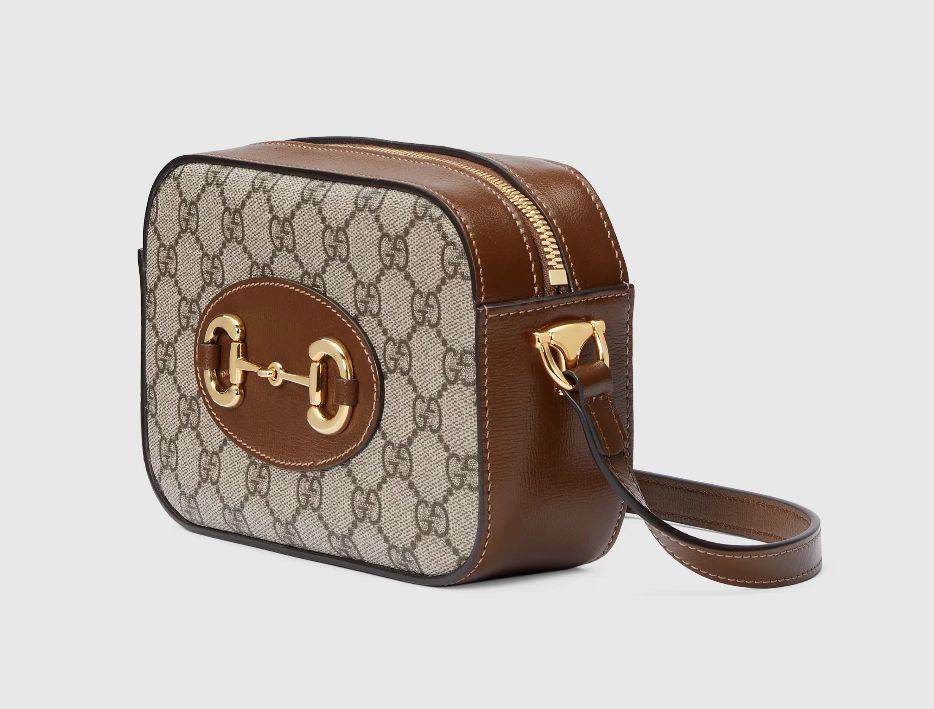 GUCCI horsebit 1955 small shoulder bag Beige and ebony