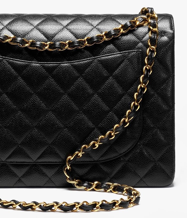 CHANEL LARGE CLASSIC HANDBAG Grained Calfskin & Gold-Tone Metal black - Image 4