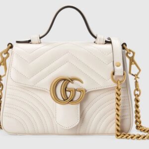 Gucci GG Marmont Mini Top Handle Bag white