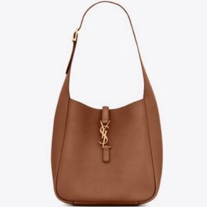 YSL SMALL LE 5 À 7 SUPPLE IN GRAINED LEATHER LIGHT BRONZE