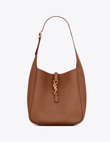 YSL SMALL LE 5 À 7 SUPPLE IN GRAINED LEATHER LIGHT BRONZE