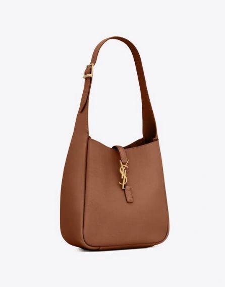 YSL SMALL LE 5 À 7 SUPPLE IN GRAINED LEATHER LIGHT BRONZE - Image 4