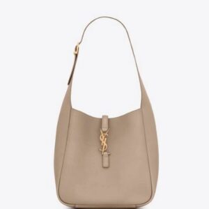 YSL SMALL LE 5 À 7 SUPPLE IN GRAINED LEATHER DUSTY GREY