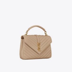 Saint Laurent COLLEGE MEDIUM IN QUILTED LEATHER beige