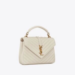 Saint Laurent COLLEGE MEDIUM IN QUILTED LEATHER white