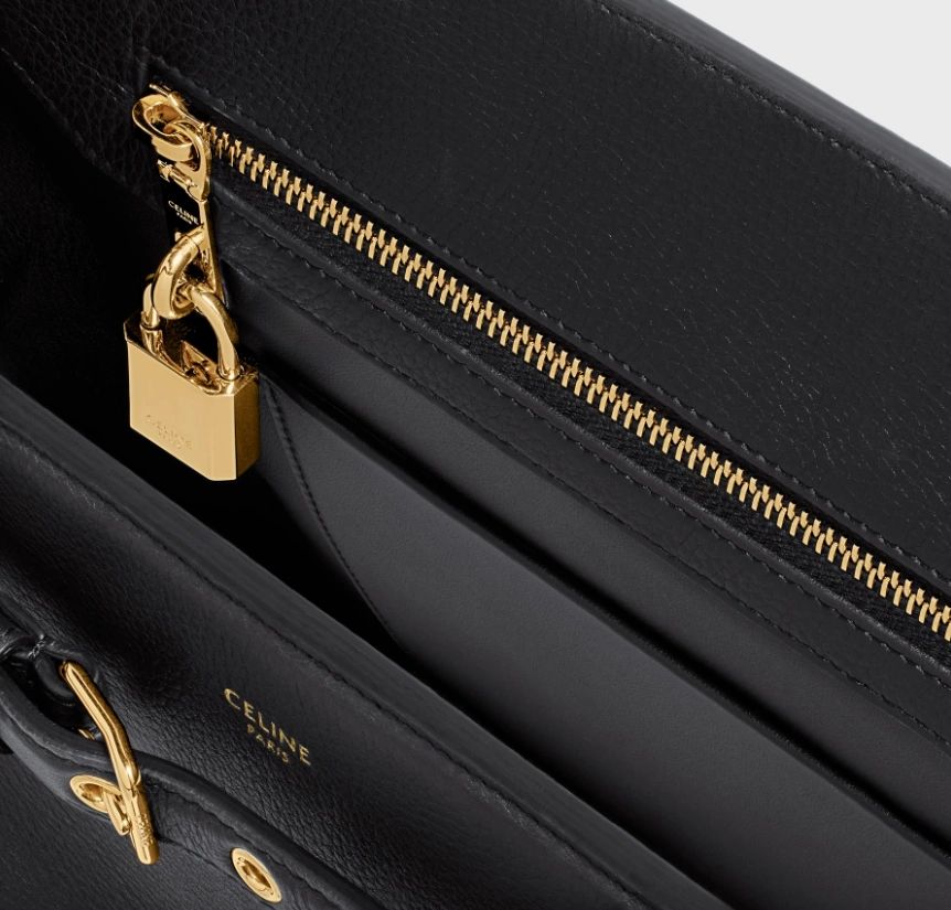 Celine Conti Bag in Supple Calfskin Black - Image 4