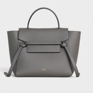 Celine micro belt bag in grained calfskin grey
