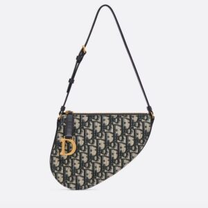 Saddle Rodeo Pouch Blue Dior Oblique Jacquard