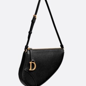 Saddle Rodeo Pouch Dior Black Goatskin
