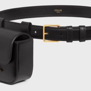 Celine Belt bag TRIOMPHE in shiny calfskin black