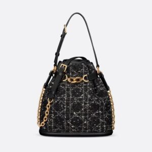 Dior Medium C'est Bag Black Cannage Tweed